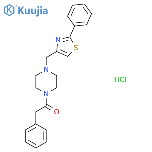2-phenyl-1-{4-(2-phenyl-1,3-thiazol-4-yl)methylpiperazin-1-yl}ethan-1-one hydrochloride structure