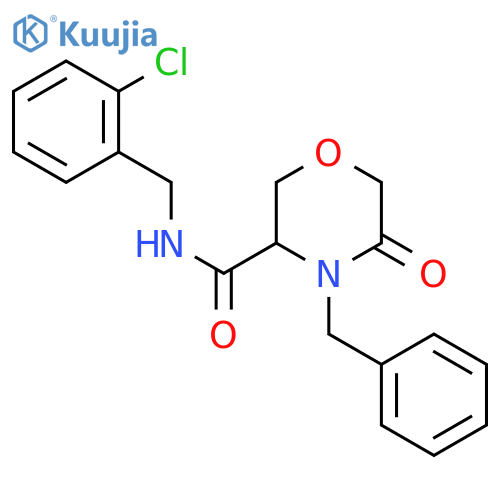 4-benzyl-N-(2-chlorophenyl)methyl-5-oxomorpholine-3-carboxamide structure