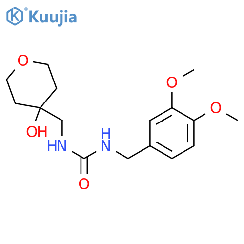 3-(3,4-dimethoxyphenyl)methyl-1-(4-hydroxyoxan-4-yl)methylurea structure
