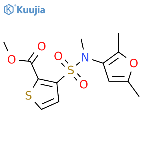 methyl 3-{(2,5-dimethylfuran-3-yl)methylsulfamoyl}thiophene-2-carboxylate structure