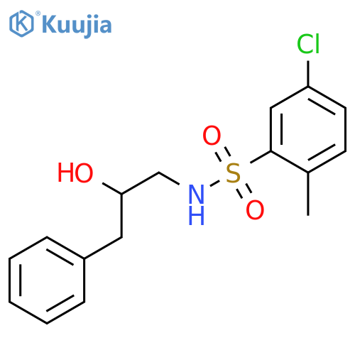 5-chloro-N-(2-hydroxy-3-phenylpropyl)-2-methylbenzene-1-sulfonamide structure