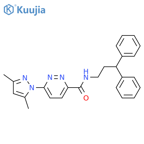6-(3,5-dimethyl-1H-pyrazol-1-yl)-N-(3,3-diphenylpropyl)pyridazine-3-carboxamide structure