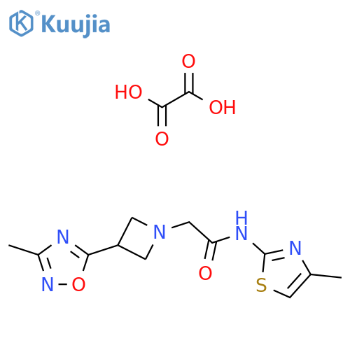 2-3-(3-methyl-1,2,4-oxadiazol-5-yl)azetidin-1-yl-N-(4-methyl-1,3-thiazol-2-yl)acetamide; oxalic acid structure