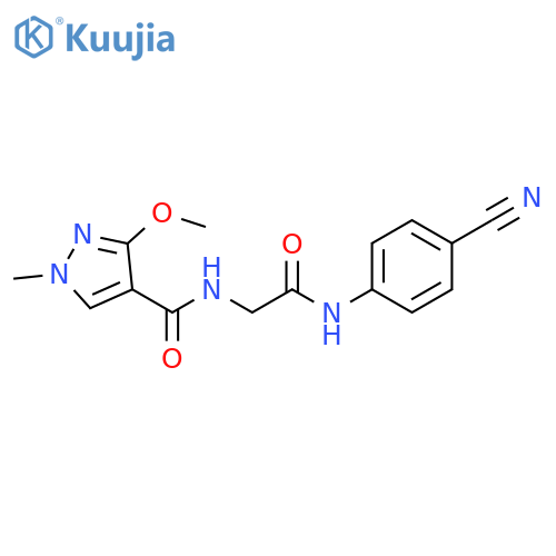 N-(4-cyanophenyl)-2-(3-methoxy-1-methyl-1H-pyrazol-4-yl)formamidoacetamide structure
