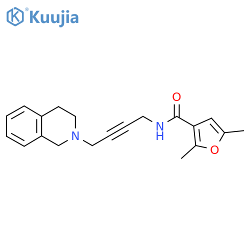 2,5-dimethyl-N-4-(1,2,3,4-tetrahydroisoquinolin-2-yl)but-2-yn-1-ylfuran-3-carboxamide structure