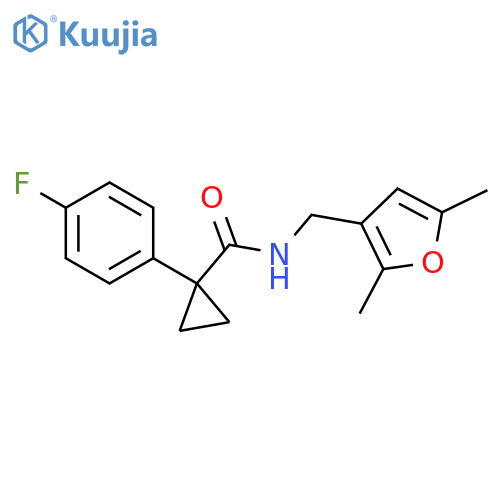 N-((2,5-dimethylfuran-3-yl)methyl)-1-(4-fluorophenyl)cyclopropanecarboxamide structure