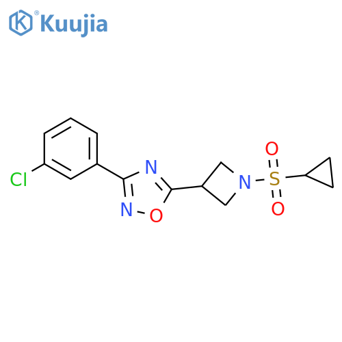 3-(3-chlorophenyl)-5-1-(cyclopropanesulfonyl)azetidin-3-yl-1,2,4-oxadiazole structure