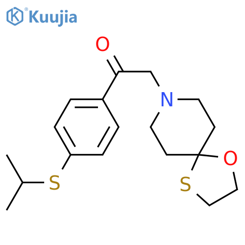 1-{1-oxa-4-thia-8-azaspiro4.5decan-8-yl}-2-4-(propan-2-ylsulfanyl)phenylethan-1-one structure