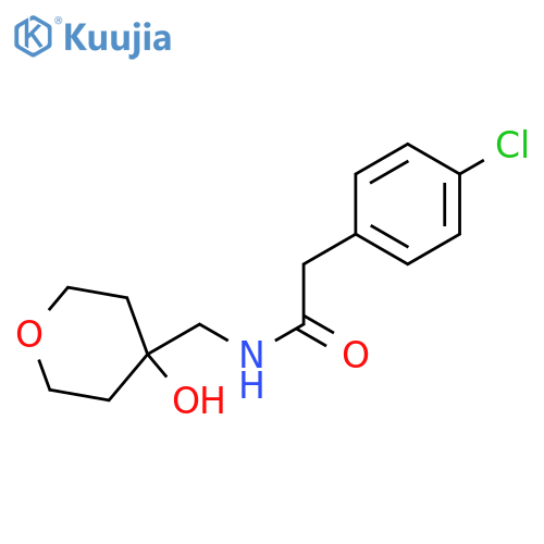 2-(4-chlorophenyl)-N-(4-hydroxyoxan-4-yl)methylacetamide structure