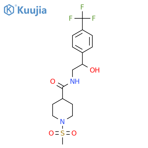 N-{2-hydroxy-2-4-(trifluoromethyl)phenylethyl}-1-methanesulfonylpiperidine-4-carboxamide structure