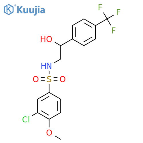3-chloro-N-{2-hydroxy-2-4-(trifluoromethyl)phenylethyl}-4-methoxybenzene-1-sulfonamide structure