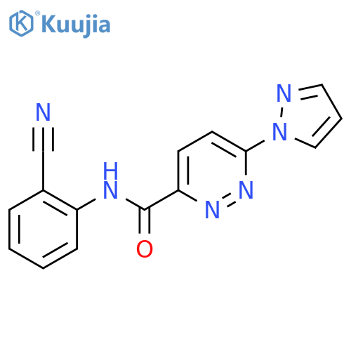 N-(2-cyanophenyl)-6-(1H-pyrazol-1-yl)pyridazine-3-carboxamide structure