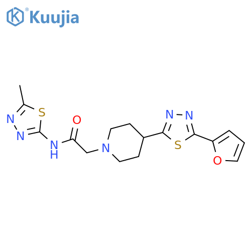 2-{4-5-(furan-2-yl)-1,3,4-thiadiazol-2-ylpiperidin-1-yl}-N-(5-methyl-1,3,4-thiadiazol-2-yl)acetamide structure