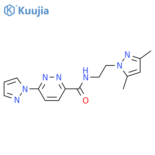 N-2-(3,5-dimethyl-1H-pyrazol-1-yl)ethyl-6-(1H-pyrazol-1-yl)pyridazine-3-carboxamide structure