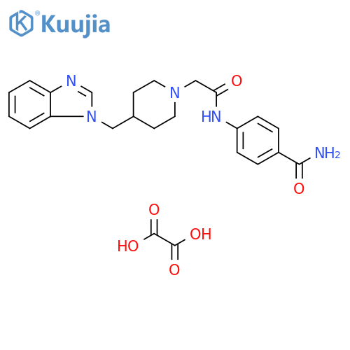 4-(2-{4-(1H-1,3-benzodiazol-1-yl)methylpiperidin-1-yl}acetamido)benzamide; oxalic acid structure