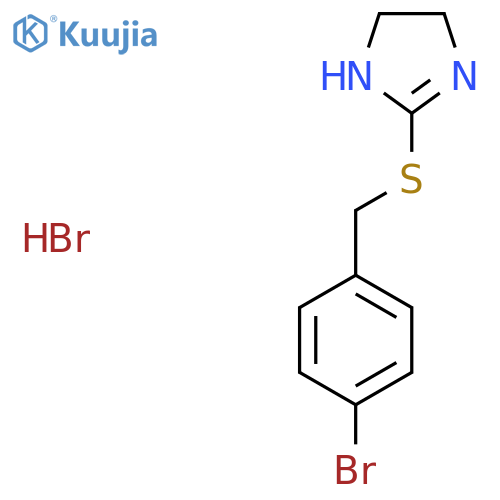 2-{[(4-bromophenyl)methyl]sulfanyl}-4,5-dihydro-1H-imidazole hydrobromide structure