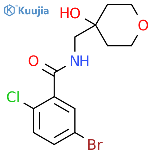 5-bromo-2-chloro-N-(4-hydroxyoxan-4-yl)methylbenzamide structure