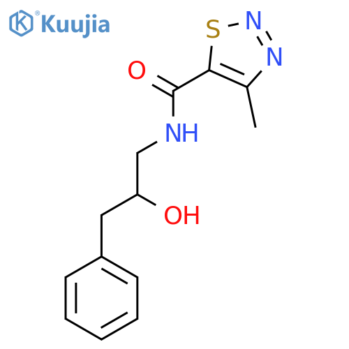 N-(2-hydroxy-3-phenylpropyl)-4-methyl-1,2,3-thiadiazole-5-carboxamide structure