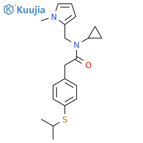 N-cyclopropyl-N-(1-methyl-1H-pyrrol-2-yl)methyl-2-4-(propan-2-ylsulfanyl)phenylacetamide structure