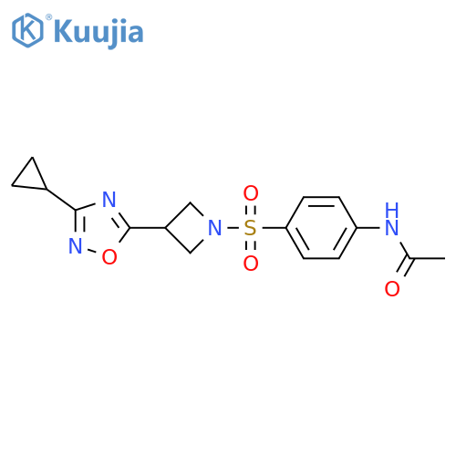 N-(4-{3-(3-cyclopropyl-1,2,4-oxadiazol-5-yl)azetidin-1-ylsulfonyl}phenyl)acetamide structure