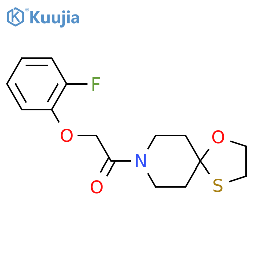2-(2-fluorophenoxy)-1-{1-oxa-4-thia-8-azaspiro4.5decan-8-yl}ethan-1-one structure