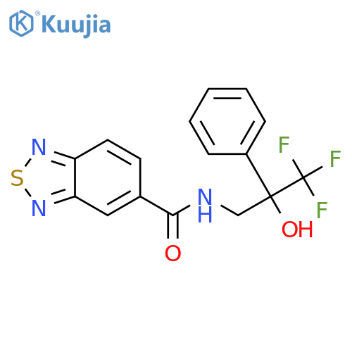 N-(3,3,3-trifluoro-2-hydroxy-2-phenylpropyl)-2,1,3-benzothiadiazole-5-carboxamide structure