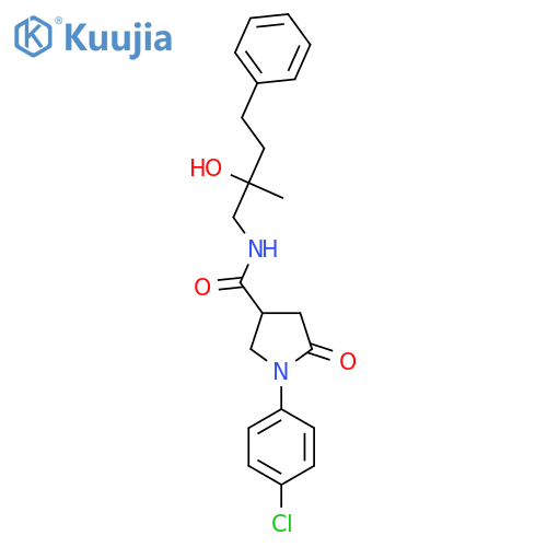 1-(4-chlorophenyl)-N-(2-hydroxy-2-methyl-4-phenylbutyl)-5-oxopyrrolidine-3-carboxamide structure