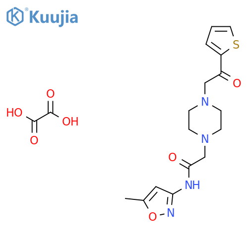 N-(5-methyl-1,2-oxazol-3-yl)-2-{4-2-oxo-2-(thiophen-2-yl)ethylpiperazin-1-yl}acetamide; oxalic acid structure