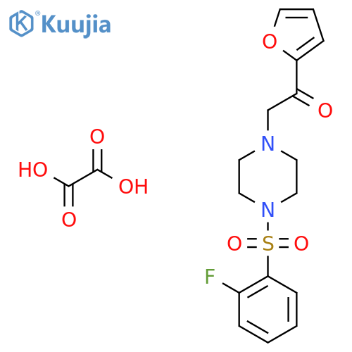 2-4-(2-fluorobenzenesulfonyl)piperazin-1-yl-1-(furan-2-yl)ethan-1-one; oxalic acid structure