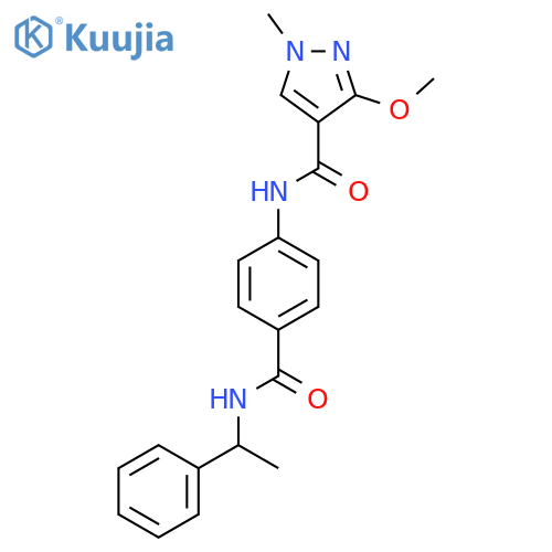 3-methoxy-1-methyl-N-{4-(1-phenylethyl)carbamoylphenyl}-1H-pyrazole-4-carboxamide structure