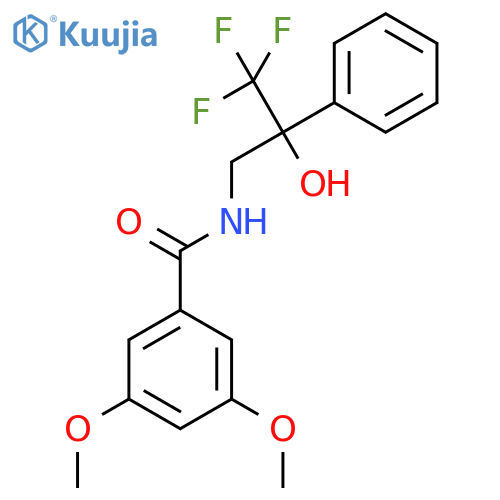 3,5-dimethoxy-N-(3,3,3-trifluoro-2-hydroxy-2-phenylpropyl)benzamide structure