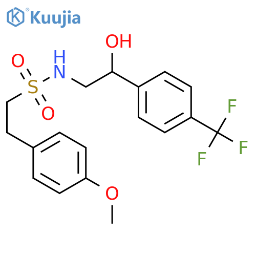 N-{2-hydroxy-2-4-(trifluoromethyl)phenylethyl}-2-(4-methoxyphenyl)ethane-1-sulfonamide structure