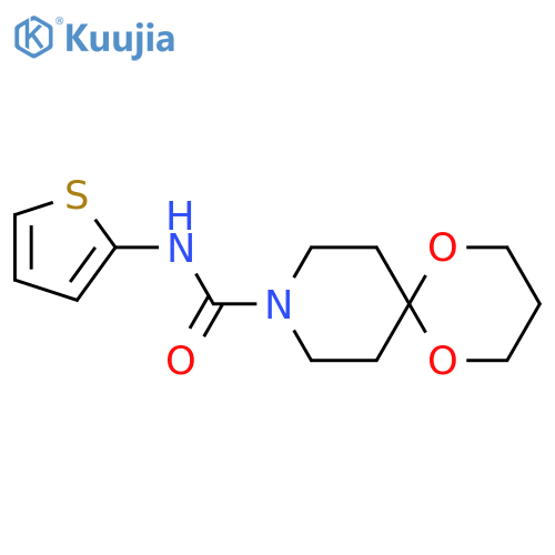 N-(thiophen-2-yl)-1,5-dioxa-9-azaspiro5.5undecane-9-carboxamide structure