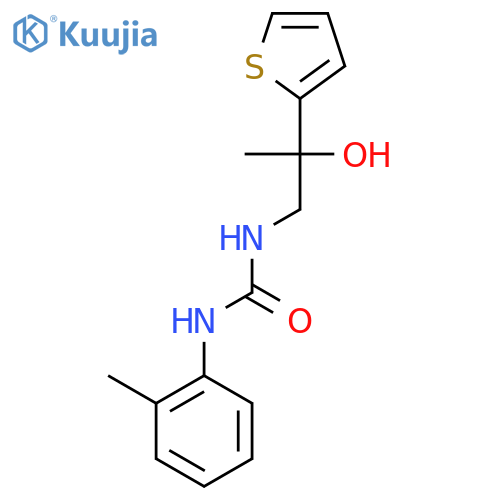 3-2-hydroxy-2-(thiophen-2-yl)propyl-1-(2-methylphenyl)urea structure