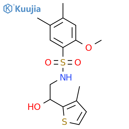 N-2-hydroxy-2-(3-methylthiophen-2-yl)ethyl-2-methoxy-4,5-dimethylbenzene-1-sulfonamide structure