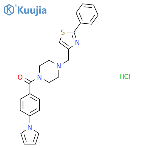 1-[(2-phenyl-1,3-thiazol-4-yl)methyl]-4-[4-(1H-pyrrol-1-yl)benzoyl]piperazine hydrochloride structure