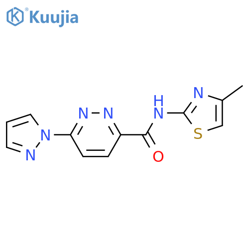N-(4-methyl-1,3-thiazol-2-yl)-6-(1H-pyrazol-1-yl)pyridazine-3-carboxamide structure