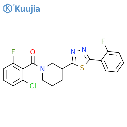 1-(2-chloro-6-fluorobenzoyl)-3-5-(2-fluorophenyl)-1,3,4-thiadiazol-2-ylpiperidine structure