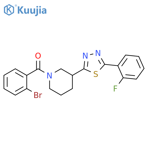1-(2-bromobenzoyl)-3-5-(2-fluorophenyl)-1,3,4-thiadiazol-2-ylpiperidine structure