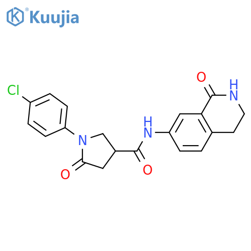 1-(4-chlorophenyl)-5-oxo-N-(1-oxo-1,2,3,4-tetrahydroisoquinolin-7-yl)pyrrolidine-3-carboxamide structure