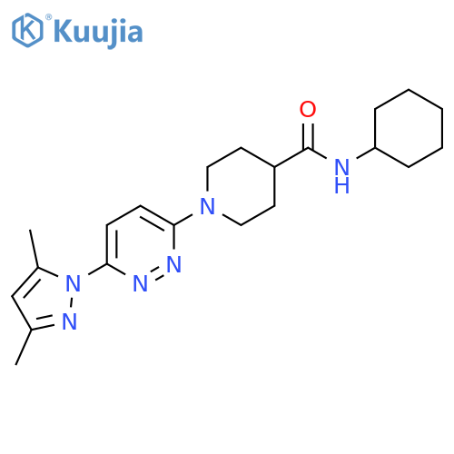 N-cyclohexyl-1-6-(3,5-dimethyl-1H-pyrazol-1-yl)pyridazin-3-ylpiperidine-4-carboxamide structure