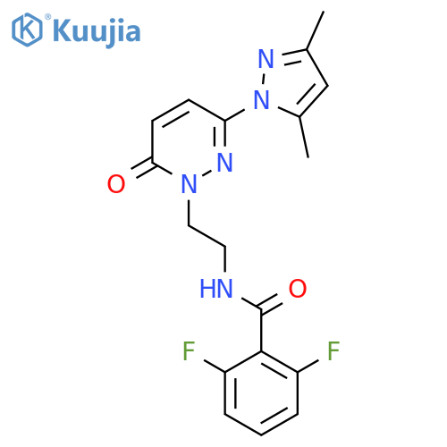 N-{2-3-(3,5-dimethyl-1H-pyrazol-1-yl)-6-oxo-1,6-dihydropyridazin-1-ylethyl}-2,6-difluorobenzamide structure