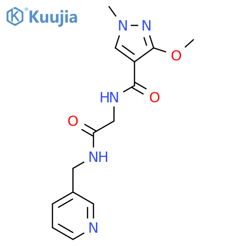 2-(3-methoxy-1-methyl-1H-pyrazol-4-yl)formamido-N-(pyridin-3-yl)methylacetamide structure