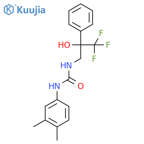 3-(3,4-dimethylphenyl)-1-(3,3,3-trifluoro-2-hydroxy-2-phenylpropyl)urea structure