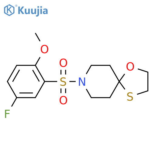 8-(5-fluoro-2-methoxybenzenesulfonyl)-1-oxa-4-thia-8-azaspiro4.5decane structure