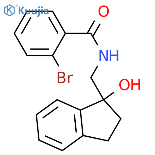2-bromo-N-(1-hydroxy-2,3-dihydro-1H-inden-1-yl)methylbenzamide structure