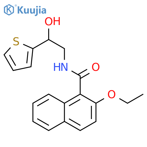 2-ethoxy-N-2-hydroxy-2-(thiophen-2-yl)ethylnaphthalene-1-carboxamide structure