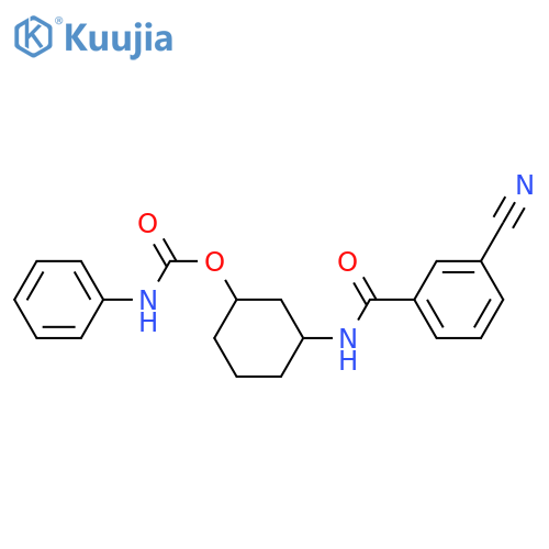 3-(3-cyanobenzamido)cyclohexyl N-phenylcarbamate structure