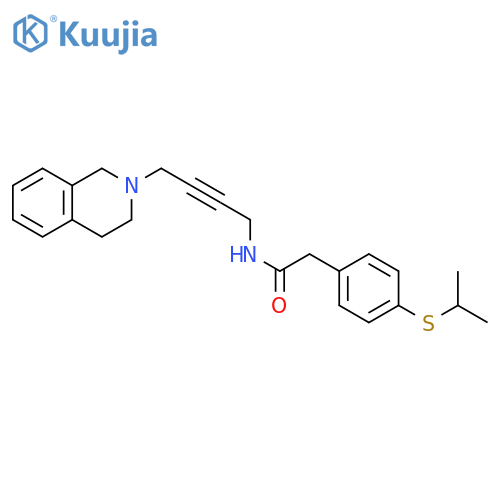 2-4-(propan-2-ylsulfanyl)phenyl-N-4-(1,2,3,4-tetrahydroisoquinolin-2-yl)but-2-yn-1-ylacetamide structure