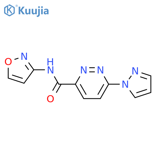 N-(1,2-oxazol-3-yl)-6-(1H-pyrazol-1-yl)pyridazine-3-carboxamide structure